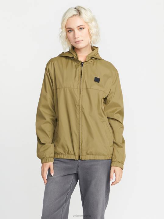 Volcom Earth Tripper-Reißverschlussjacke Z4DF897 Frauen Kleidung Moos