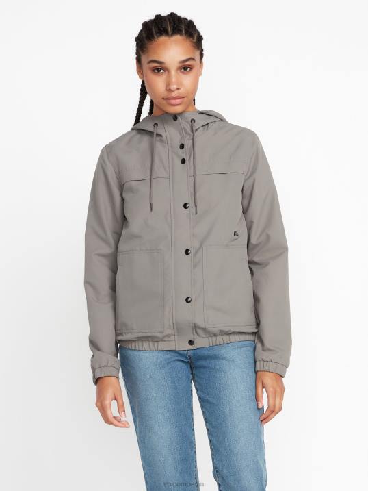 Volcom feindliche Steinjacke Z4DF905 Frauen Kleidung Rotgussgrau