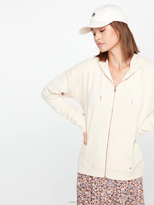 Volcom lebte in Lounge-Reißverschlussjacke Z4DF848 Frauen Kleidung Creme