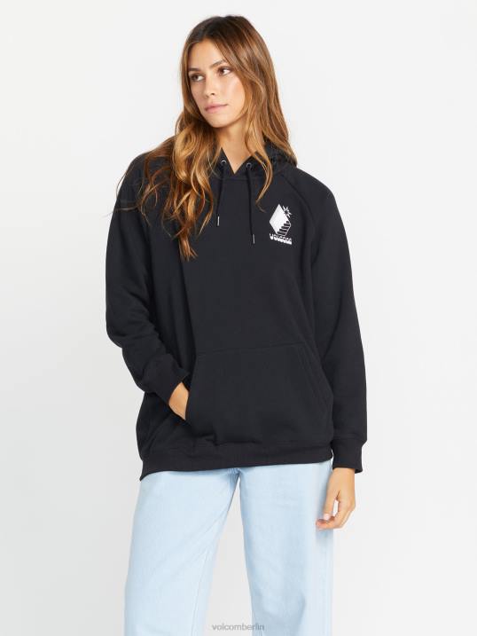 Volcom Wirklich begeisterter Boyfriend-Hoodie Z4DF834 Frauen Kleidung Schwarz