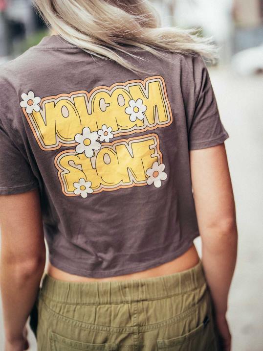 Volcom Kurzarm-T-Shirt mit Taschenzifferblatt Z4DF774 Frauen Kleidung schiefergrau