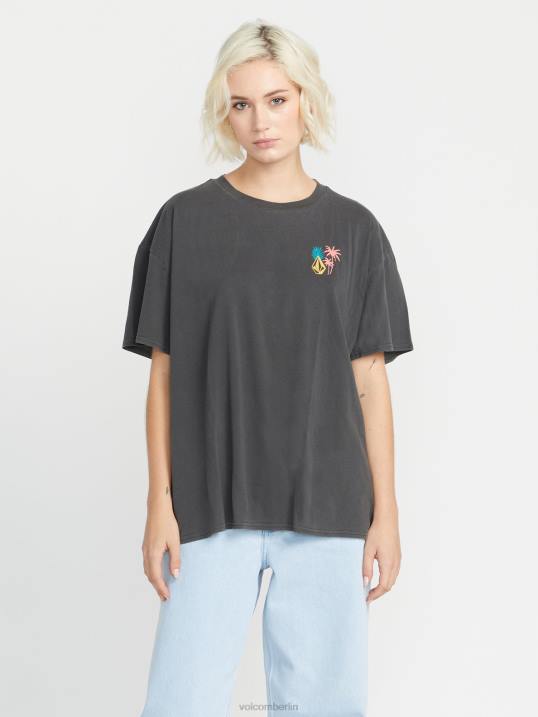 Volcom Steine ​​werfen Kurzarm-T-Shirt Z4DF770 Frauen Kleidung Schwarz