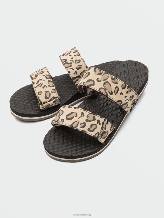 Volcom Öko-Liegeschiebesandalen Z4DF1042 Frauen Schuhwerk Leopard