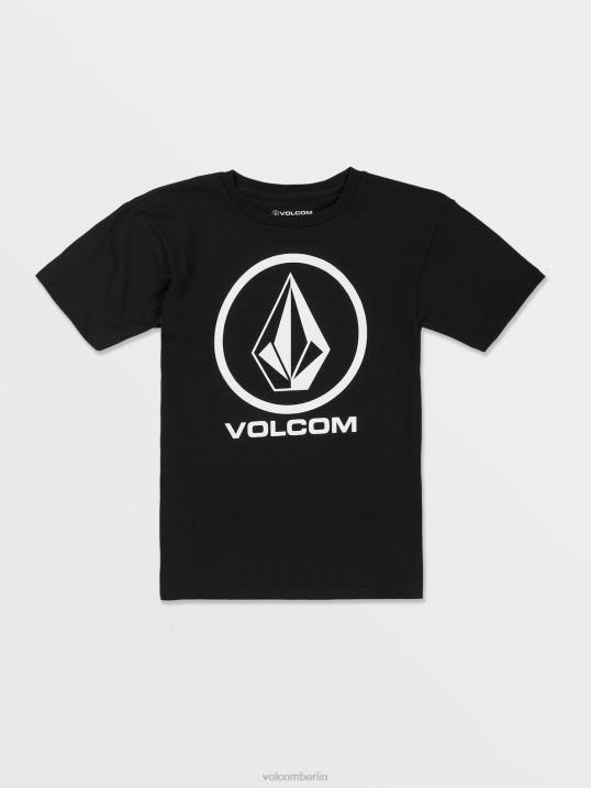 Volcom Crisp Stone Kurzarm-T-Shirt Z4DF1115 Jungen Kleidung Schwarz