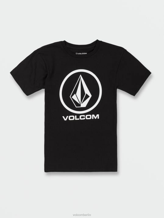 Volcom Crisp Stone Kurzarm-T-Shirt Z4DF1117 Jungen Kleidung Schwarz