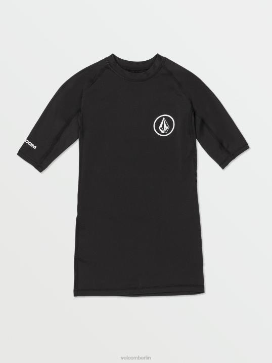 Volcom Lido Solid Kurzarmhemd Z4DF657 Männer Kleidung Schwarz